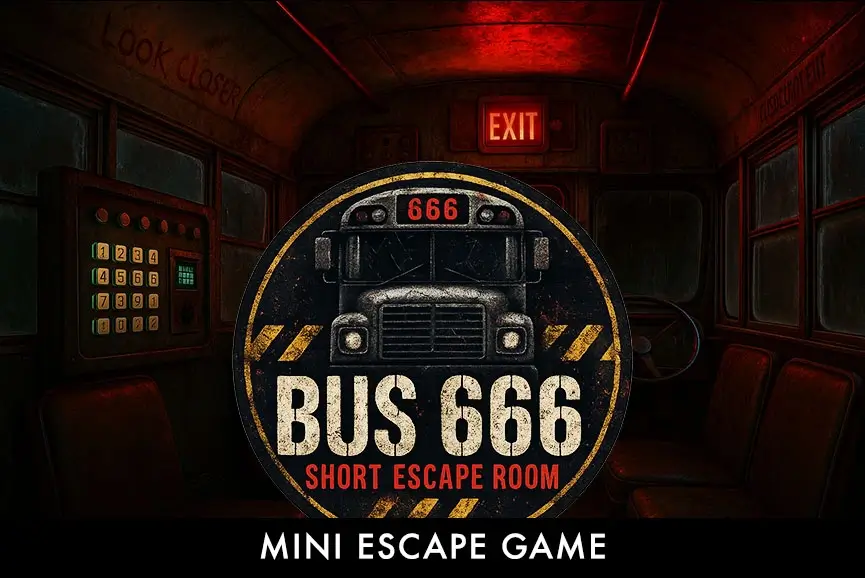 Bus 666 short escape room inside a haunted school bus at Scaregrounds PDX Portland