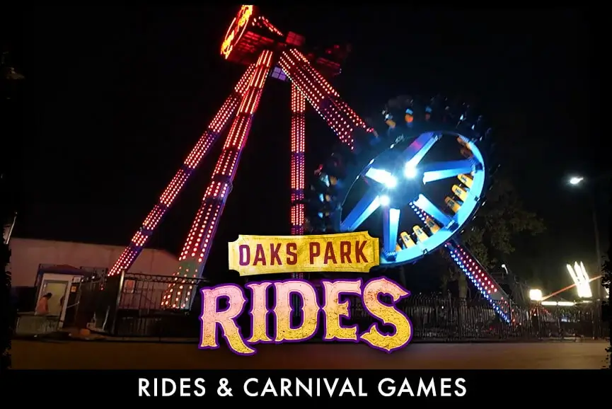 Oaks Park carnival rides at Scaregrounds