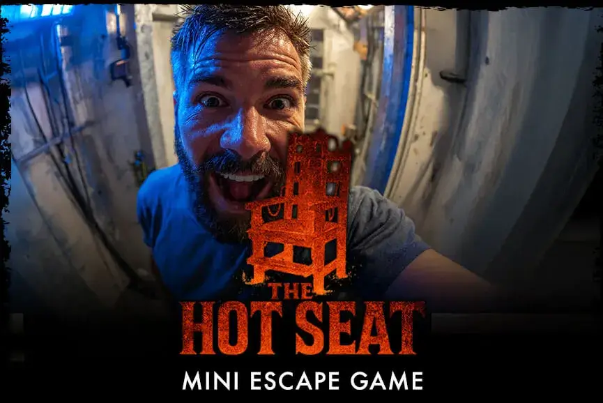 The Hot Seat mini escape game at Scaregrounds PDX haunted attraction in Portland, Oregon